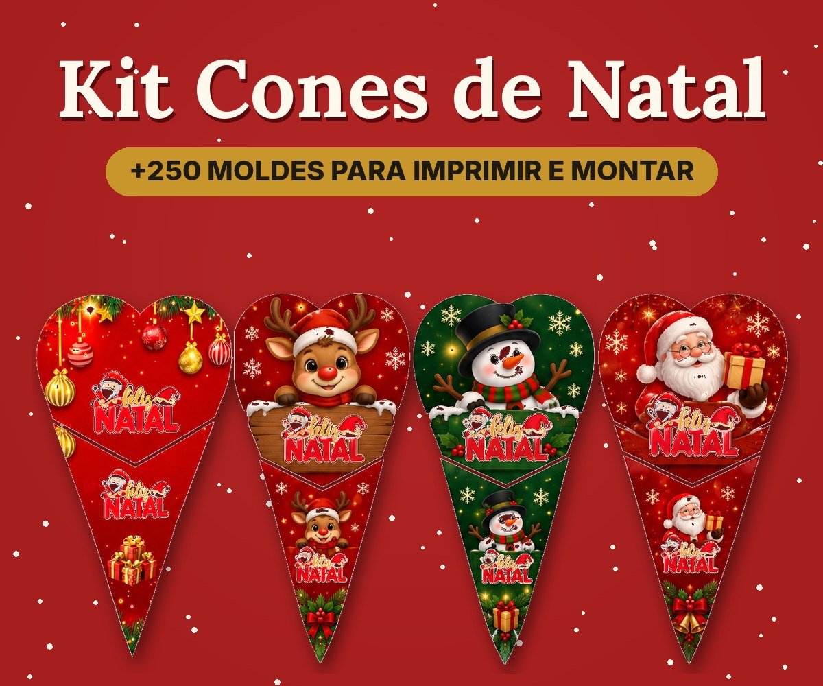 Kit Cones de Natal com quatro moldes